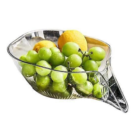 Fruit Drain Basket with Strainer Free Transparent Food Grade BPA Removable Fruit Cleaning Bowl