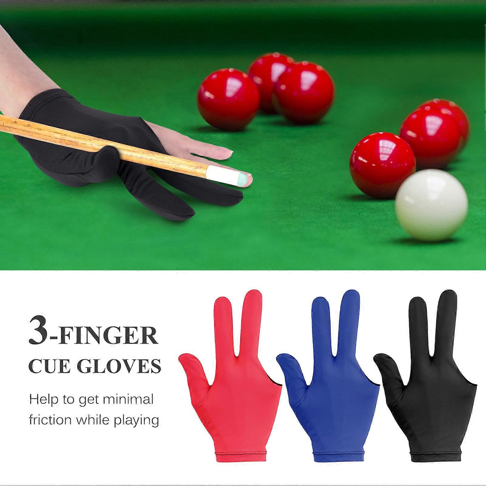 3pcs/6pcs 3-finger Cue Gloves Elastic Open Pool Gloves for Left Hands and Right Hands