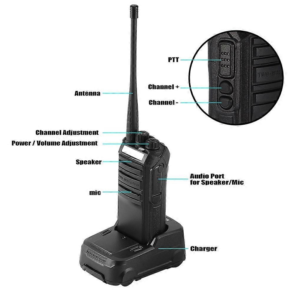 12W Handheld Walkie Talkie 16 Kanal CTCss / DCS Zwei-Wege-Funkprogrammiertaste