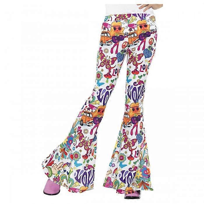 Smiffys Womens/Ladies Groovy Flared Hem Trousers