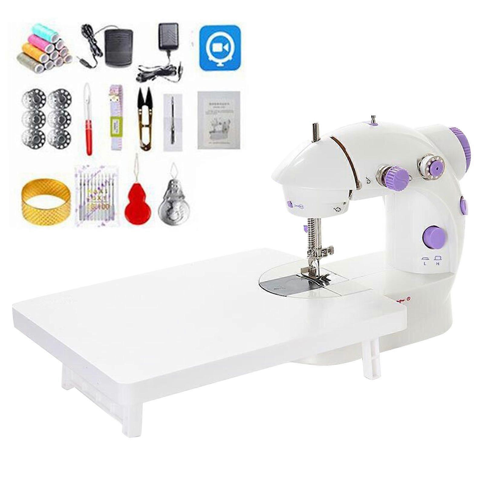 Mini Portable Sewing Machine with Light Thread Cutter Two Speeds Small Household Sewing Machine Set for Beginners Kids