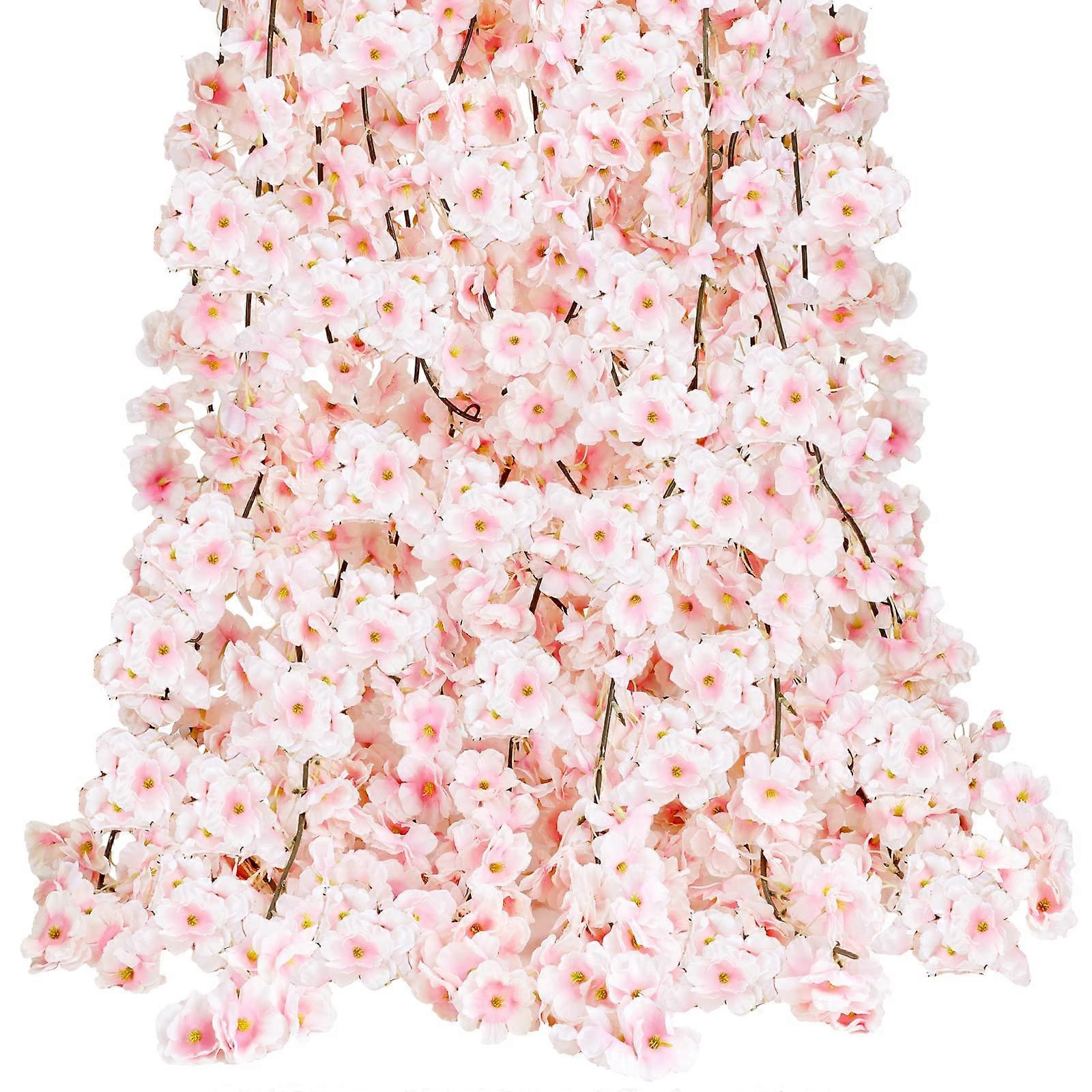 10 pcs fake cherry blossom vines for japanese decor