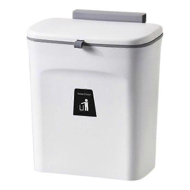Hanging trash can with lid creative storage bucket odorless white