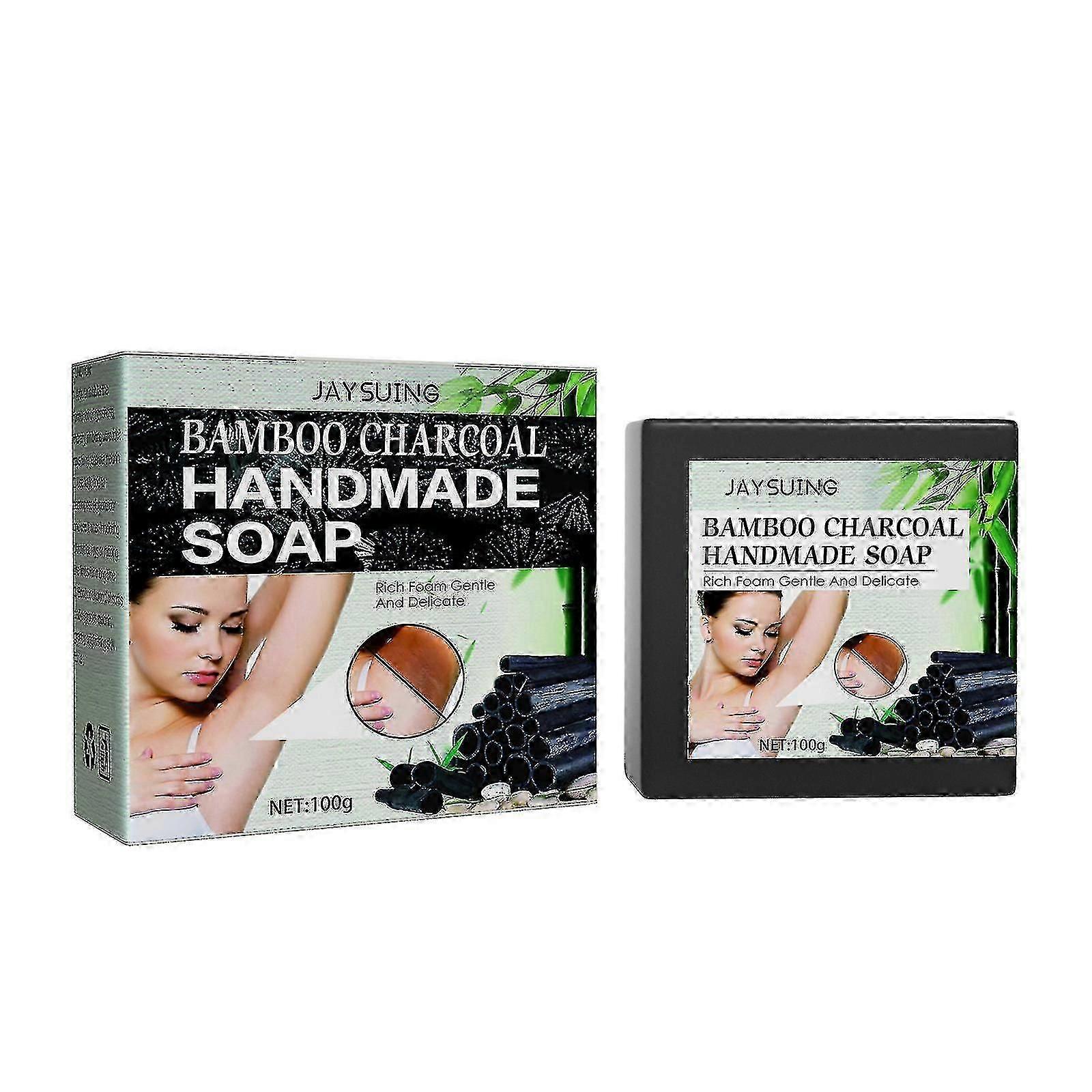 Jaysuing Of Bamboo Charcoal Handmade Soap Dilutes Melanin Deposition In The Underarm Joints And Body Cleansing Bamboo Charcoal Soap |