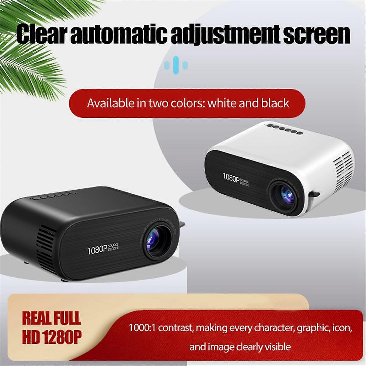 WiFi Mini Projector Projector Portable Home Theater Sync Screen Supported 1080P Black EU Plug