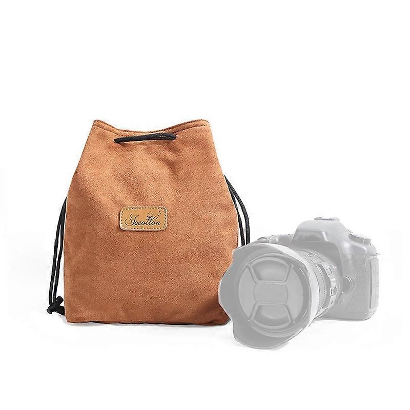 S.C.COTTON Liner Shockproof Digital Protection Portable SLR Lens Bag Micro Single Camera Bag Square Khaki L