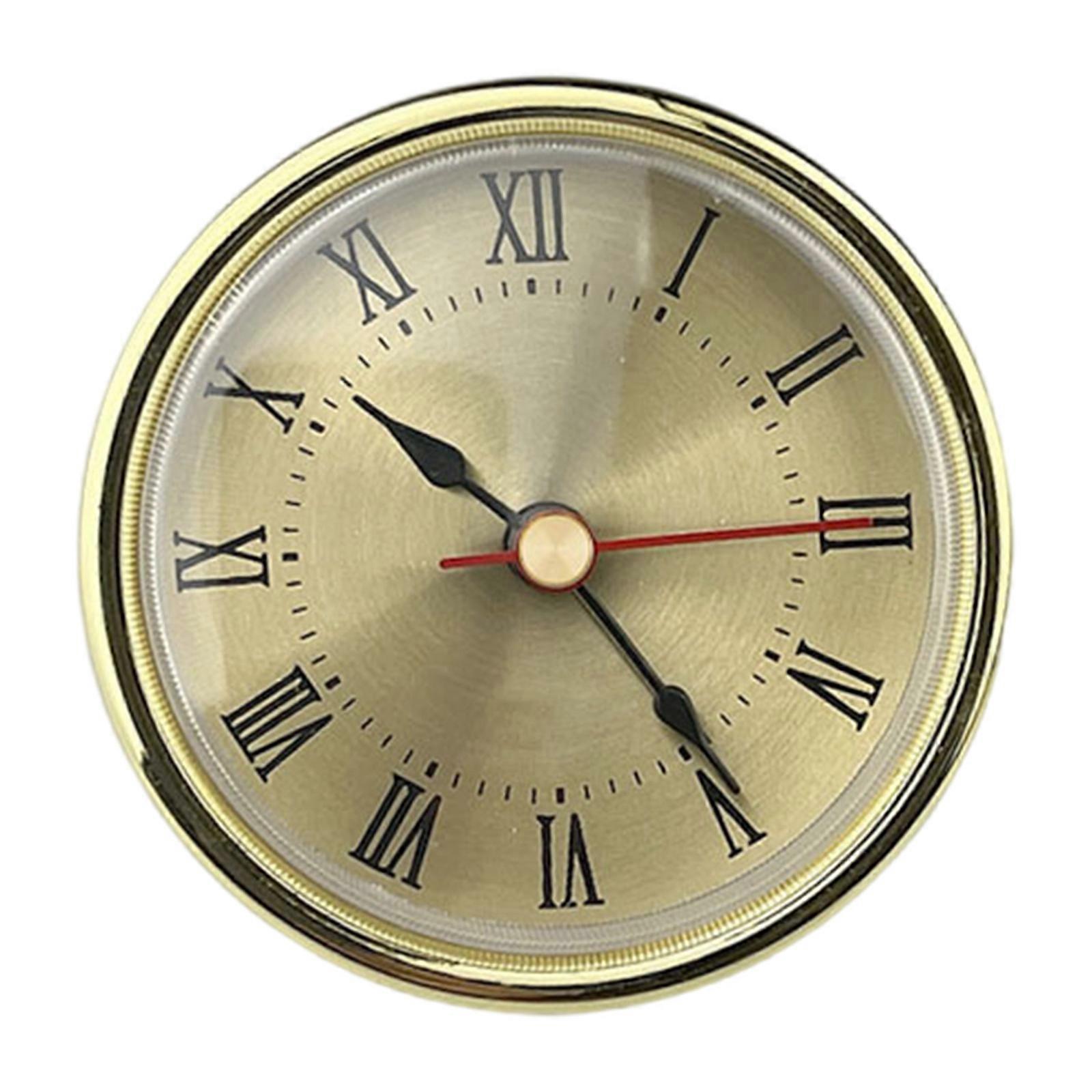 Multifunctional Round Clock Head 65mm Clock Insert Great for Clock Enthusiasts Collector Classical Timepiece Decors  Gold