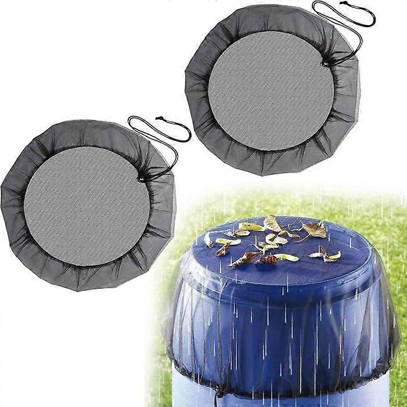 2 Pcs Rain Barrel Net Adjustable Protective Net Rain Barrel Mesh Covers with Drawstring