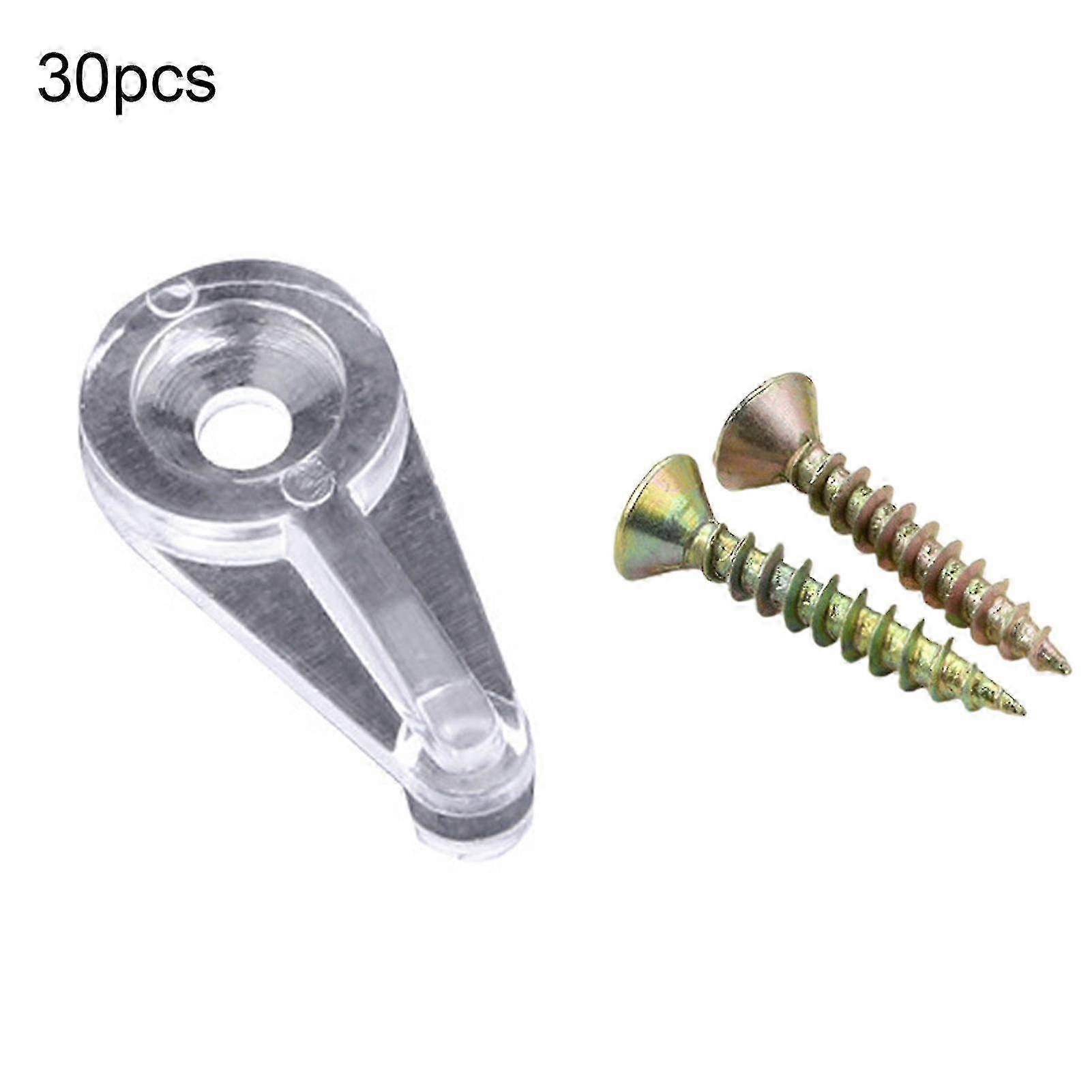 30pcs Compact & Sturdy Glass Clips for Bathroom Mirrors - Transparent Design