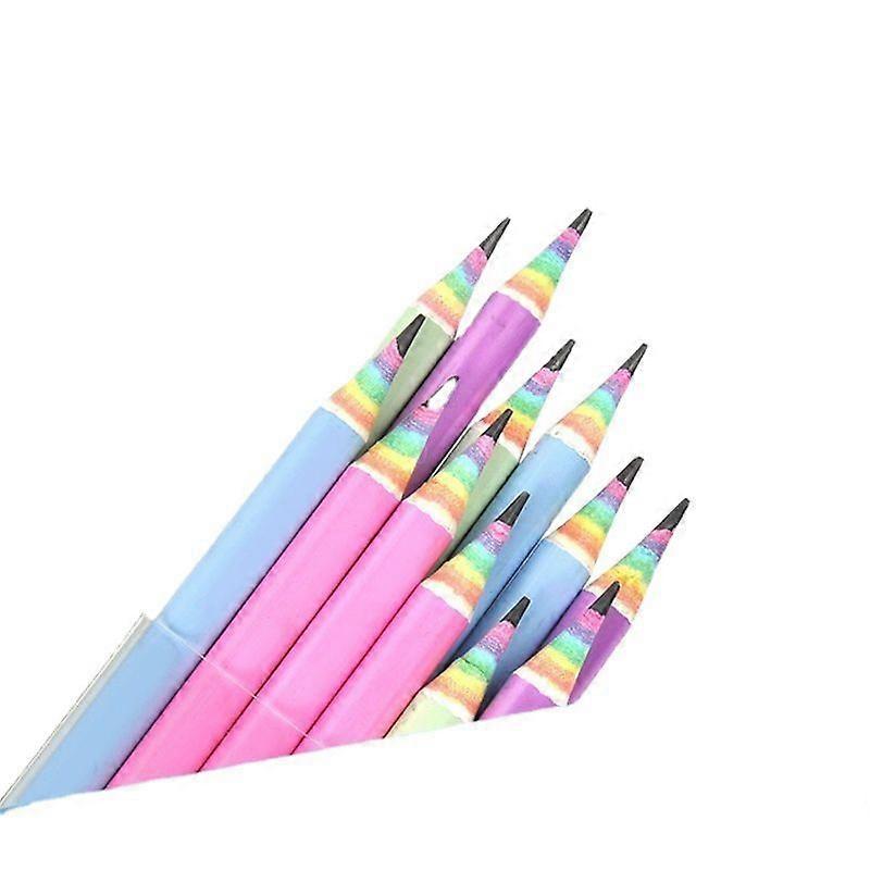 עפרונות קשת לילדי בית ספר עם מחקים עפרונות נייר ממוחזרים אקולוגיים 12 יחידות