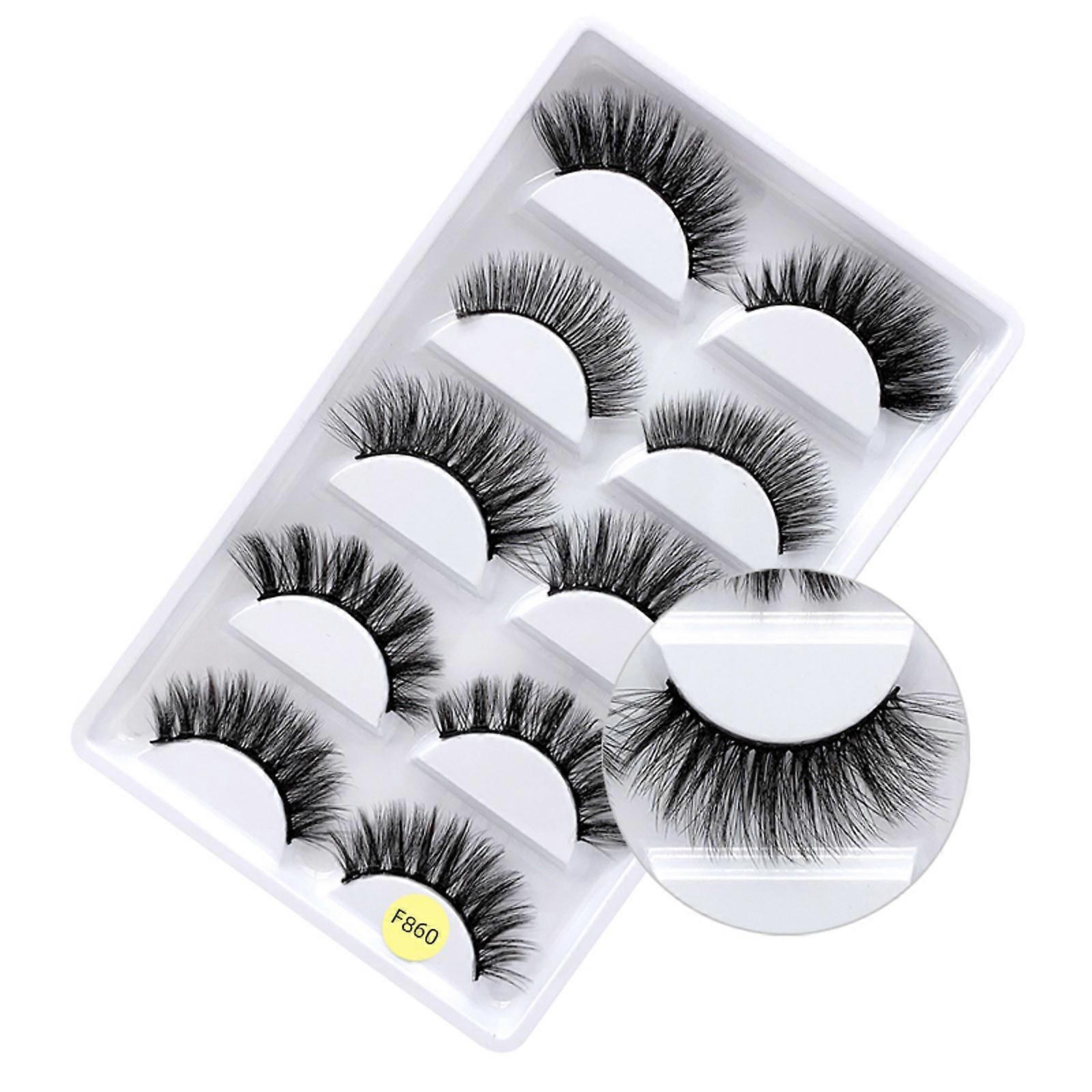 Natural Thick False Eyelashes 5 Pairs Of Mixed Eyelashes Imitation Mink Eyelashes Pure Artificial False Eyelashes