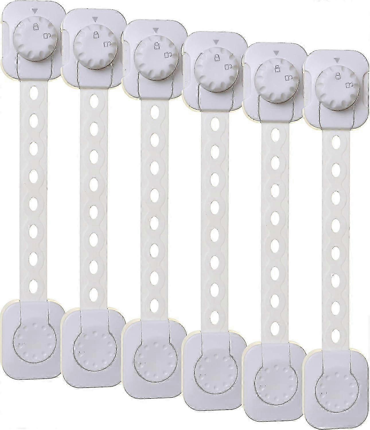 Twist "N Lock Multipurpose Latch - Child Safety Locks - White - 6 Pack - Model G1435