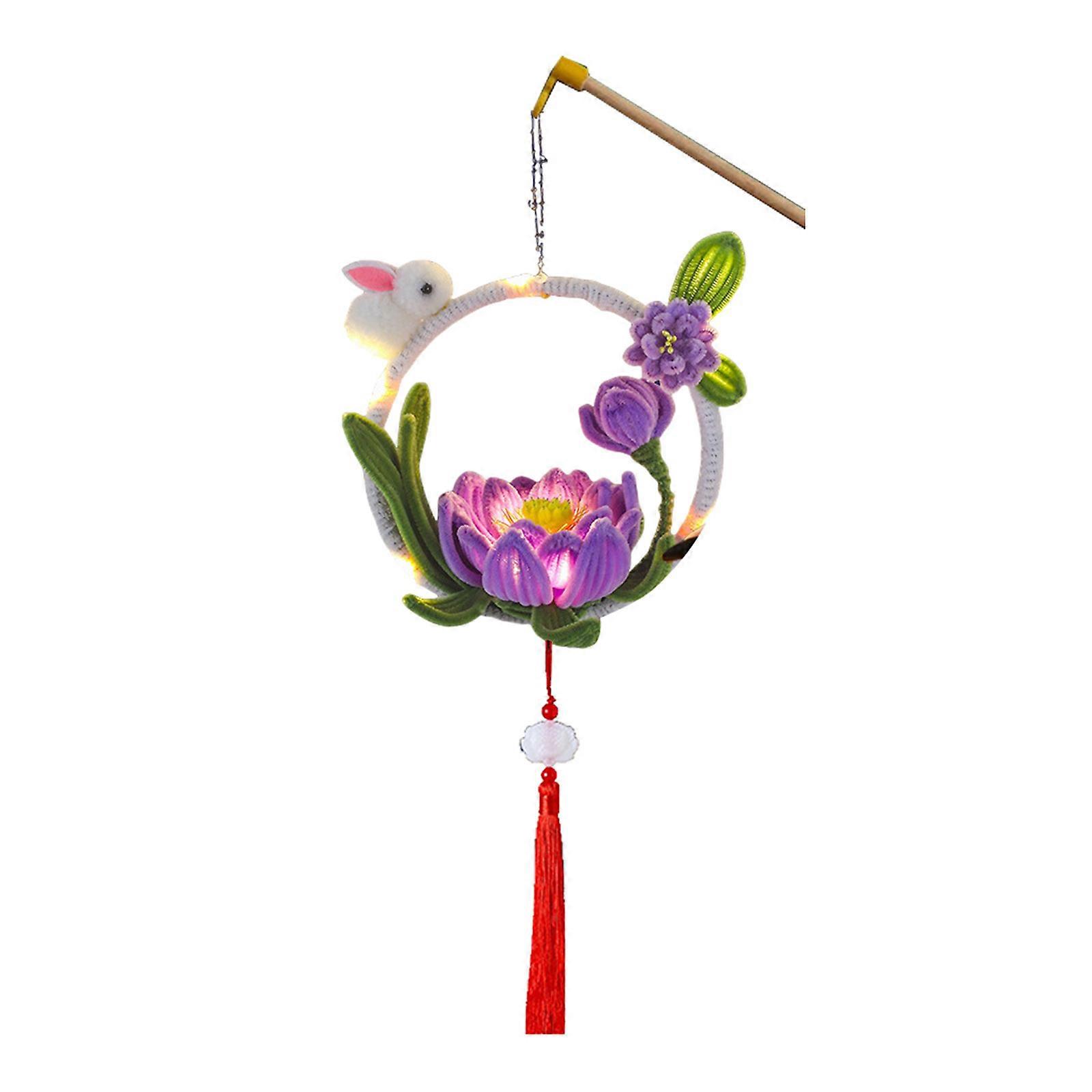 Unique Button Designs Handmade Rabbit Flower Lamp In Soft Stylish Portable Accessory for Children Room Nightlights