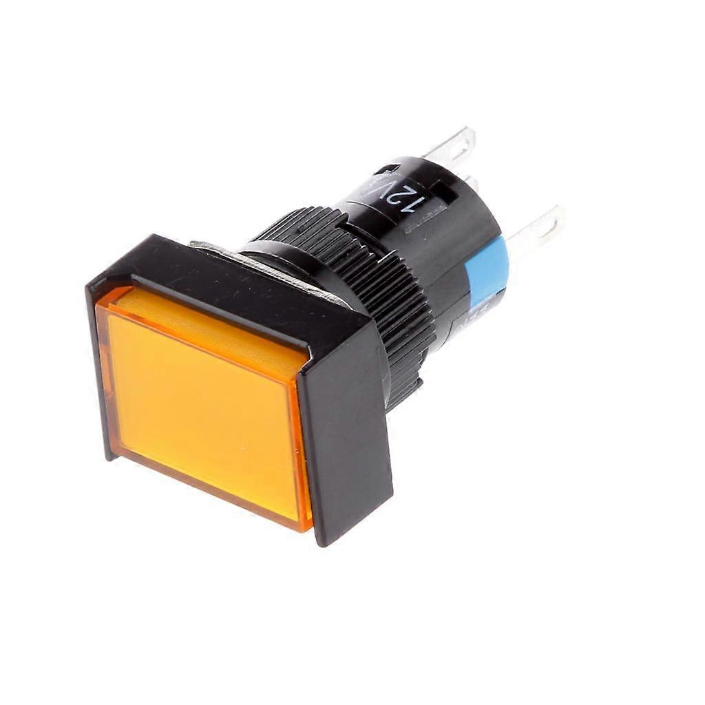 DC 12 Button Momentary Self Square Switch with 5 Pin 16mm