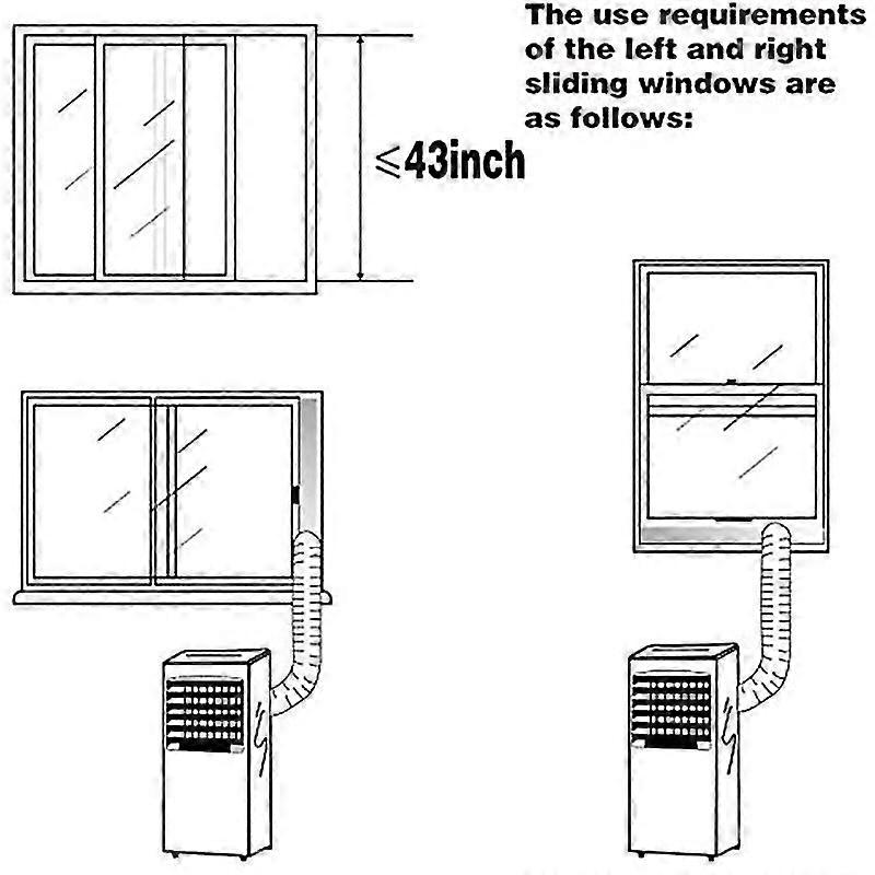 Ac Window Kit - Sliding Window Vent Air Conditioner Kit Suitable for Mobile Air Conditioner Hose wi