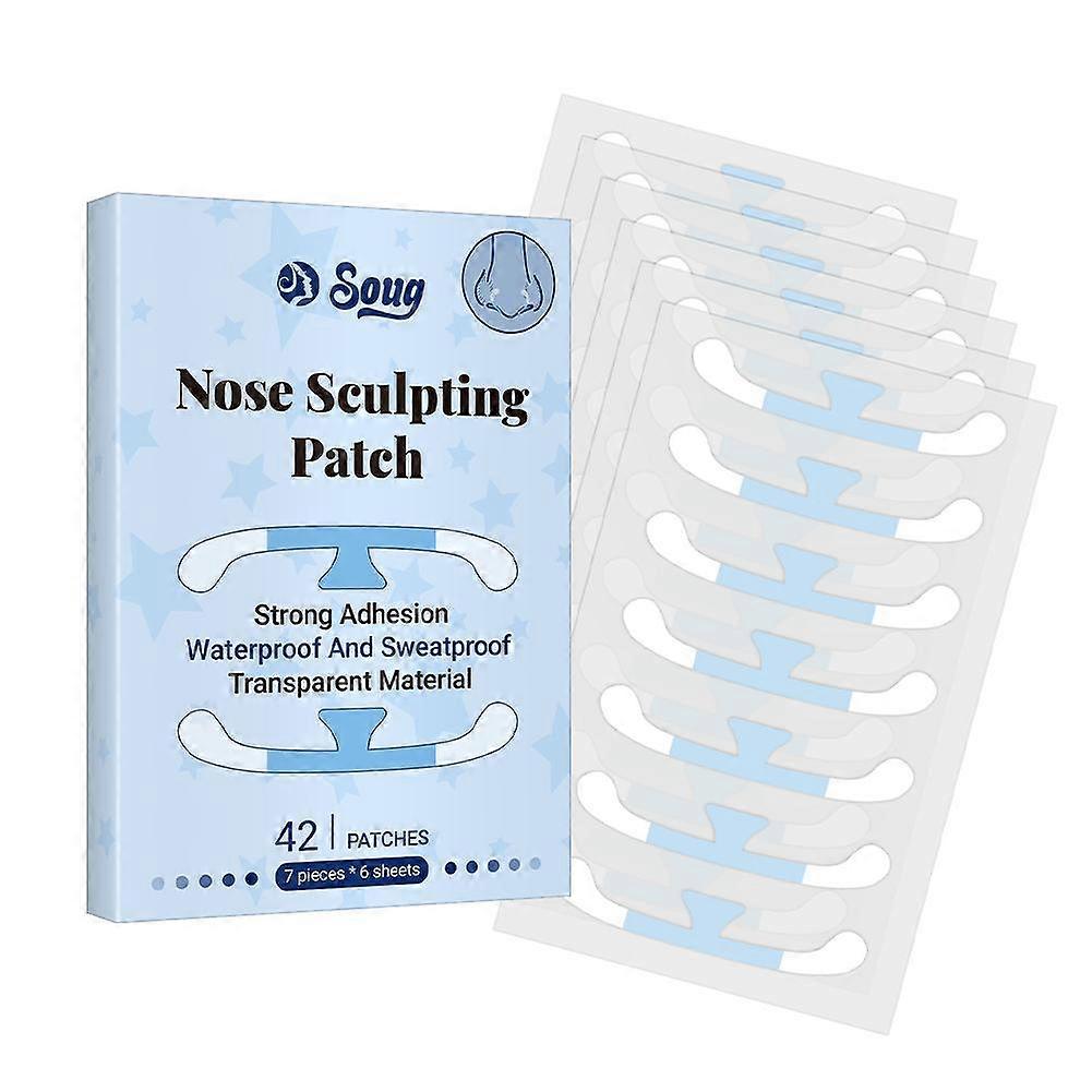 7pcs x 6 수축 코 날개 스티커 보이지 않는 코 슬리밍 코 사용 코스프레