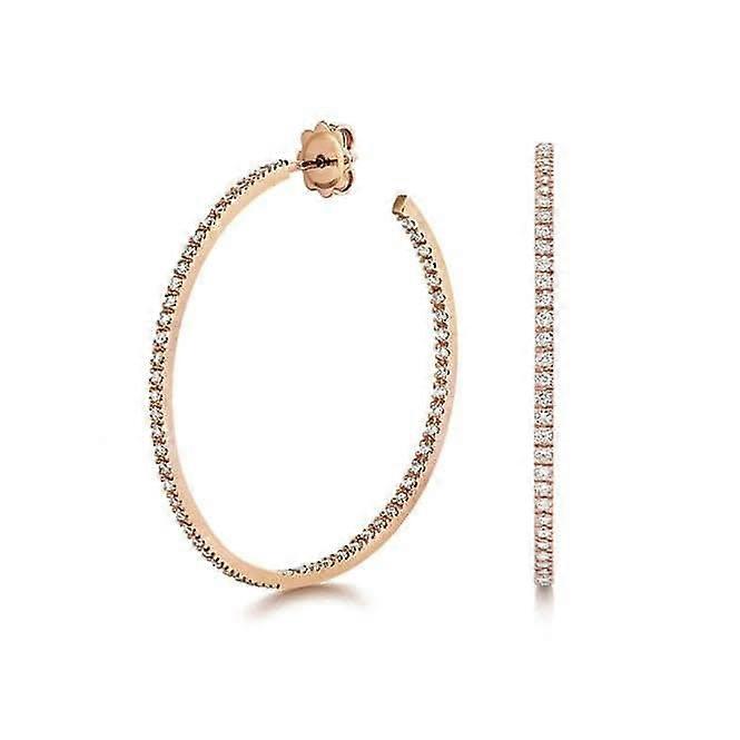 Diamond Jewellery 18ct Rose Gold Diamond Hoops EDQ314R