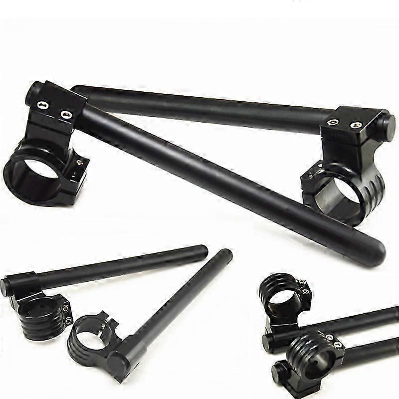 2x Universal Black Racing Adjustable CNC 33/37/41/45/46/48/50/54mm Clip On Ons Riser Fork Handlebars Handle Bar Racer Motorcycle