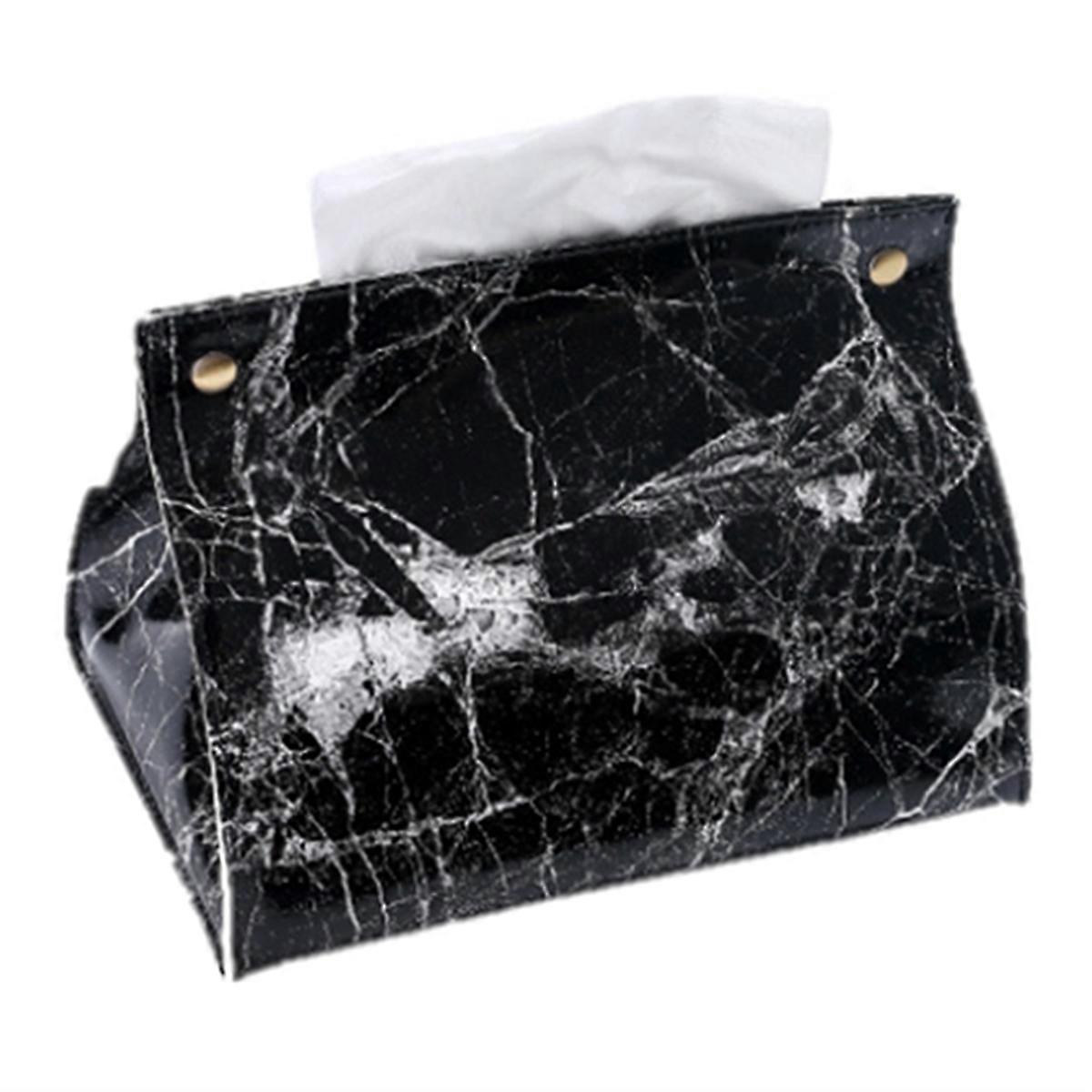 Leather Marble Pattern Tissue Case Box, Container, Cosmetic Box, C