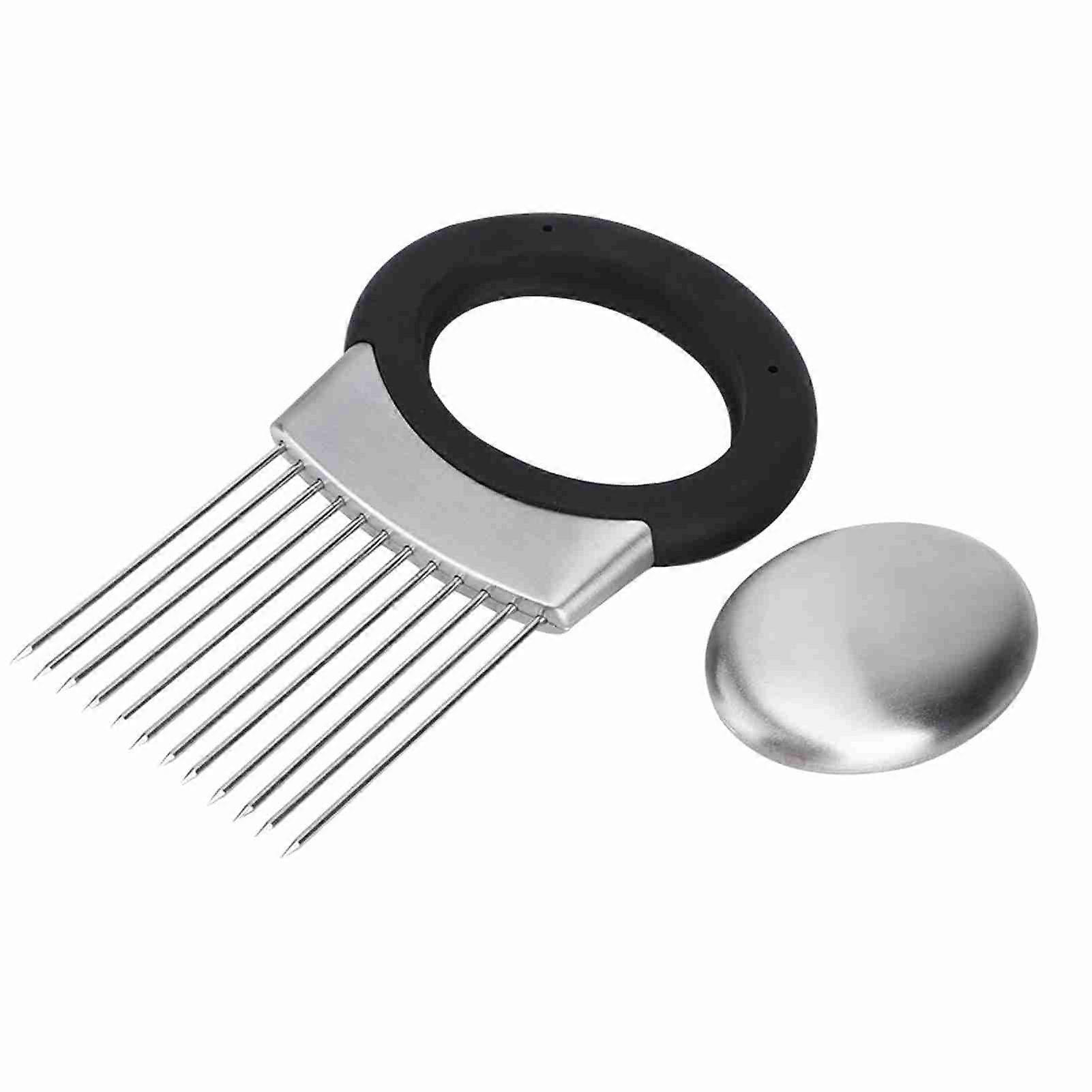 Onion, vegetable, potato cutter, stainless steel fork, with deodorizer
