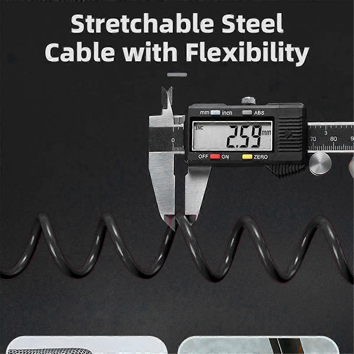 Portable Bike Lock 3-Digit Combination Cable Lock (Black)