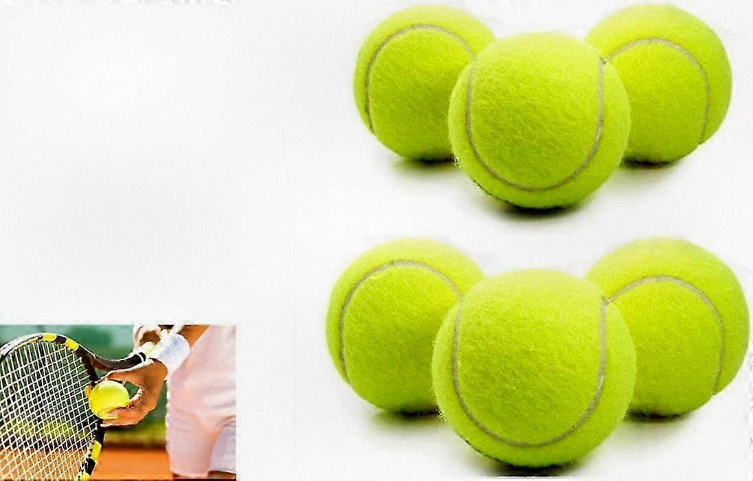 Practice Tennis Balls for Training, Sports Equipment for Kids and Adults, Beginners Set with 6 Balls in 2 Containers