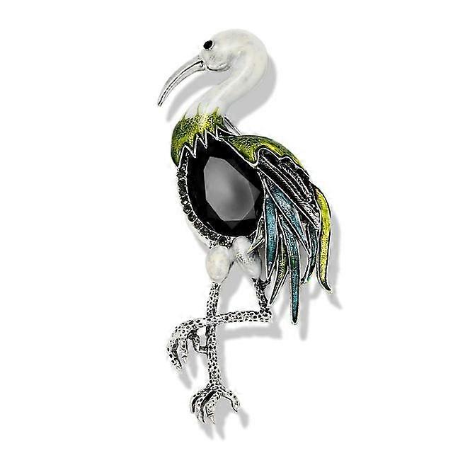 Punainen -kruunuinen nosturirintakoru nainen eläin lintu pin retro strassi flamingo rintakorut korut tarvikkeet