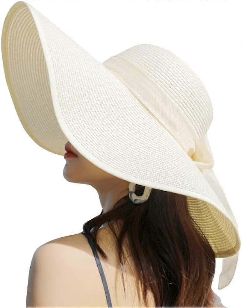 Ladies summer straw hat with wide brim