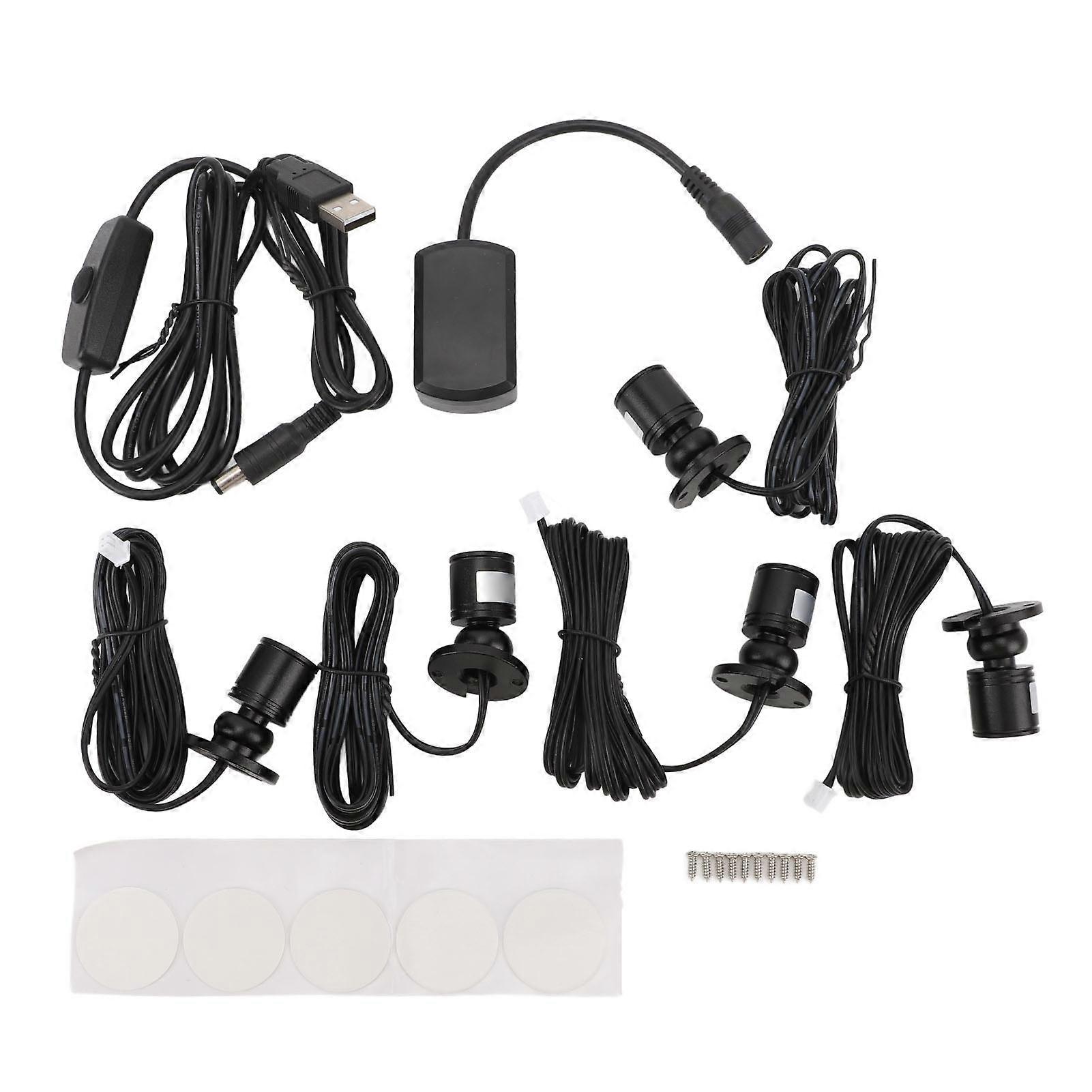 5 יחידות מיני led ספוט אורות usb 5v 6.6ft חם תכשיטים ארון אור עם דימר לצמחי יצירות אמנות תמונות שחור