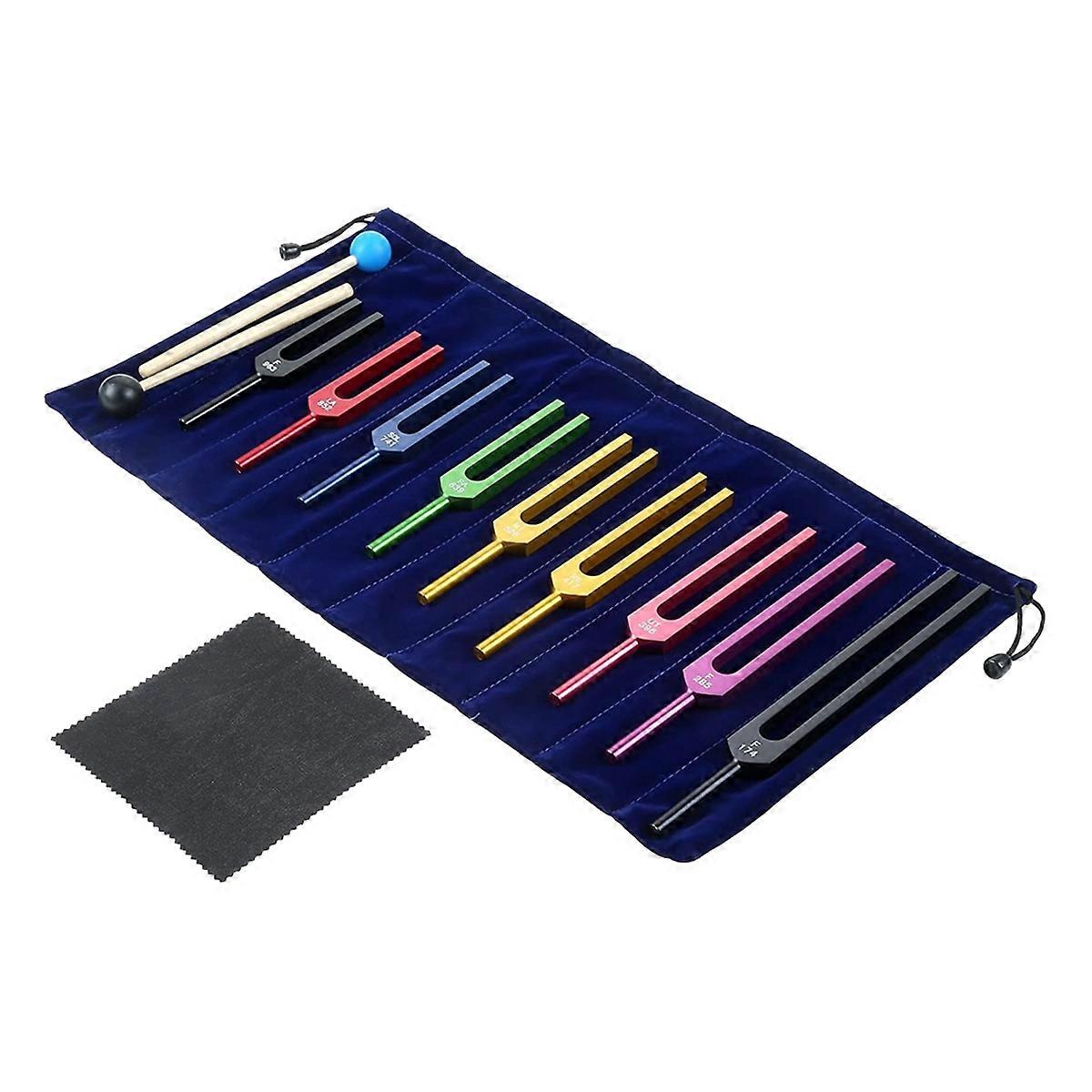 Tuning Fork Set, 9 PCS Color Tuning Forks