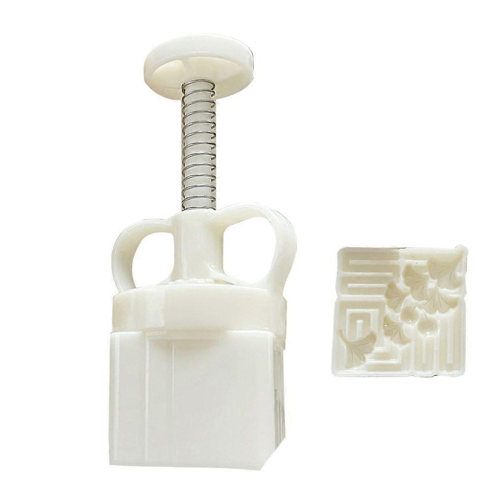 Hand-Pressure Moon Cake Molds 3D Leaf Pattern Cookie Stamp Moon Cake Maker