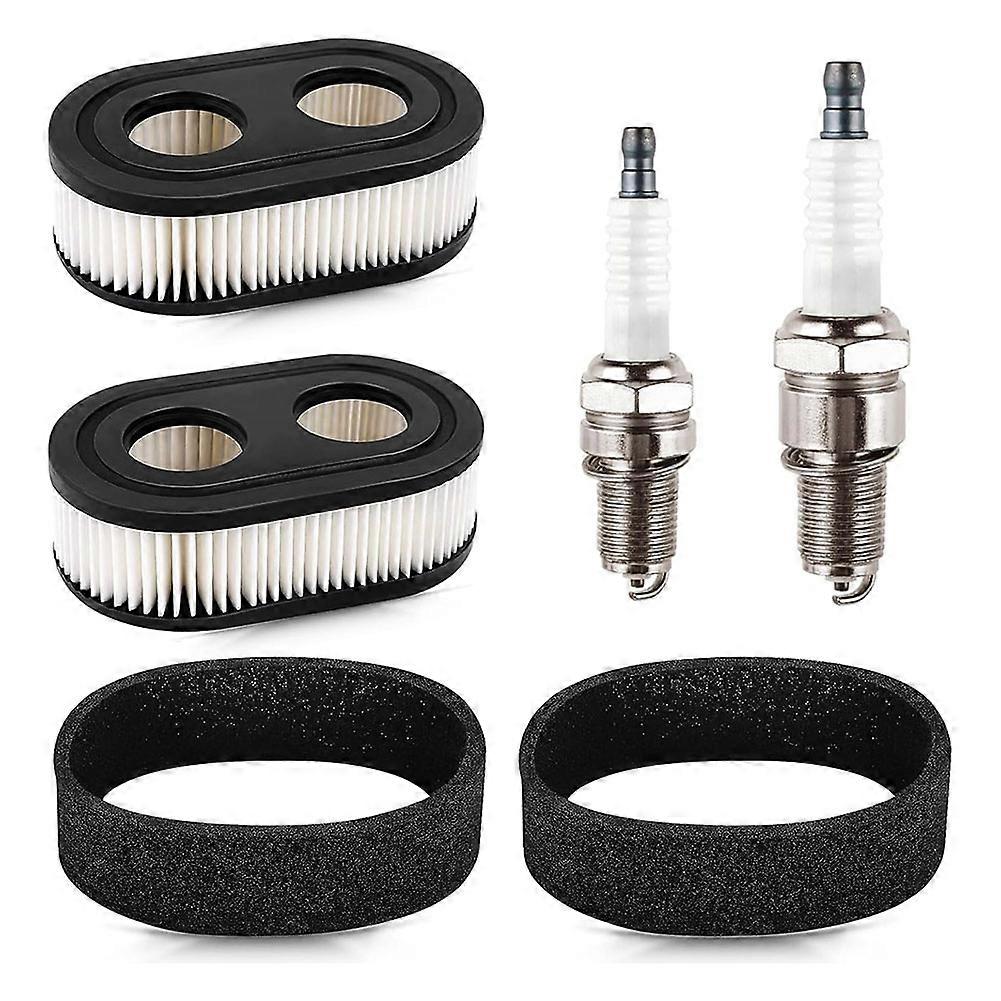 2 PCS 593260 Air Filter with Pre Filter and Spark Plug for Briggs and Stratton 500EX 550EX 575EX 625
