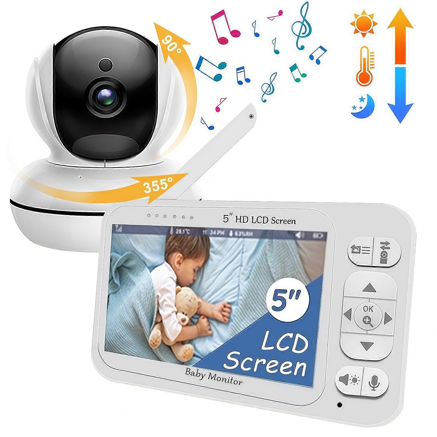 Video baby monitor with camera Europanorm safe reliable efficient With code function White