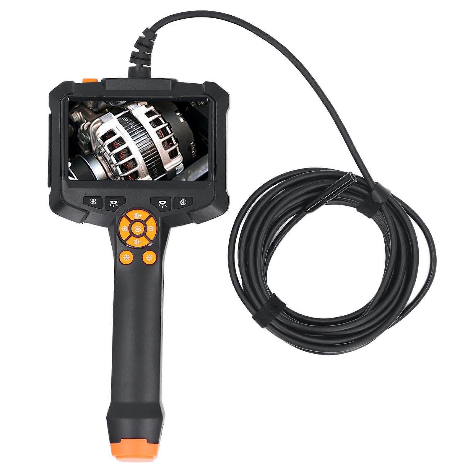 Industrial Endoscope, 4.3in Lens 8mm Handheld Pipe Inspection Camera Endoscope with Snake Camera Probe