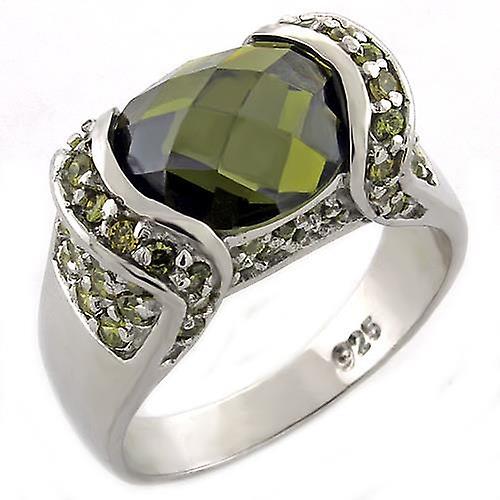 Sterling Silver Ring AAA GRD CZ Peridot LOAS1016 for Women Style High