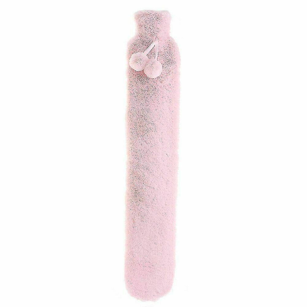 2l Extra Long Hot Water Bottle With Faux Fur Removable Cover