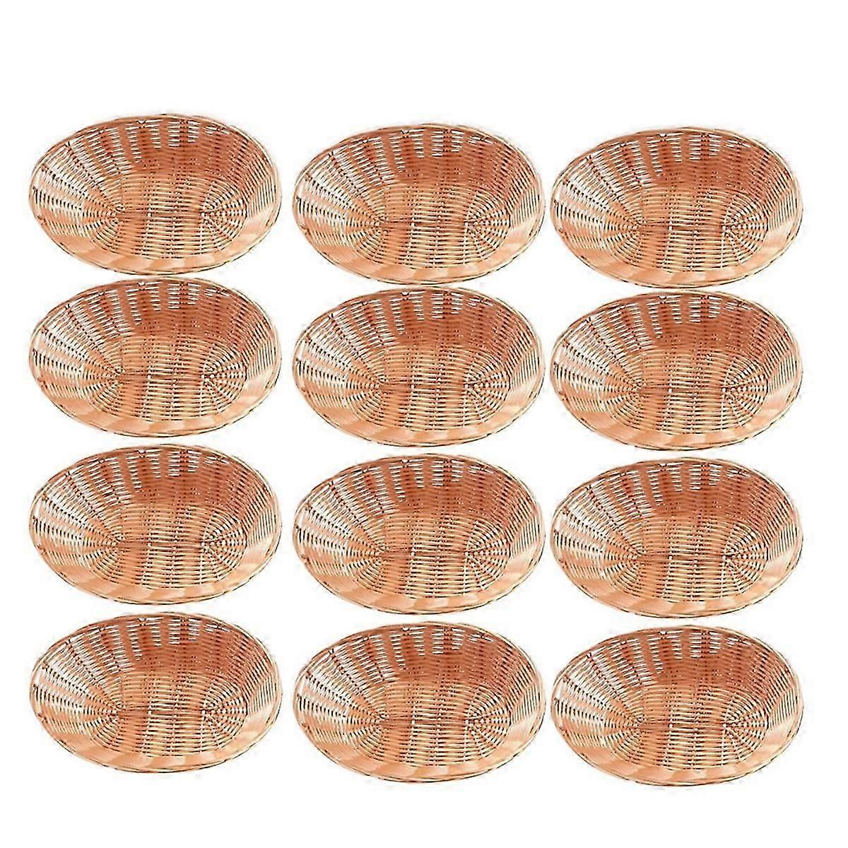 12 Pack Oval Basket, Empty Bread Basket Food Storage Basket Bulk