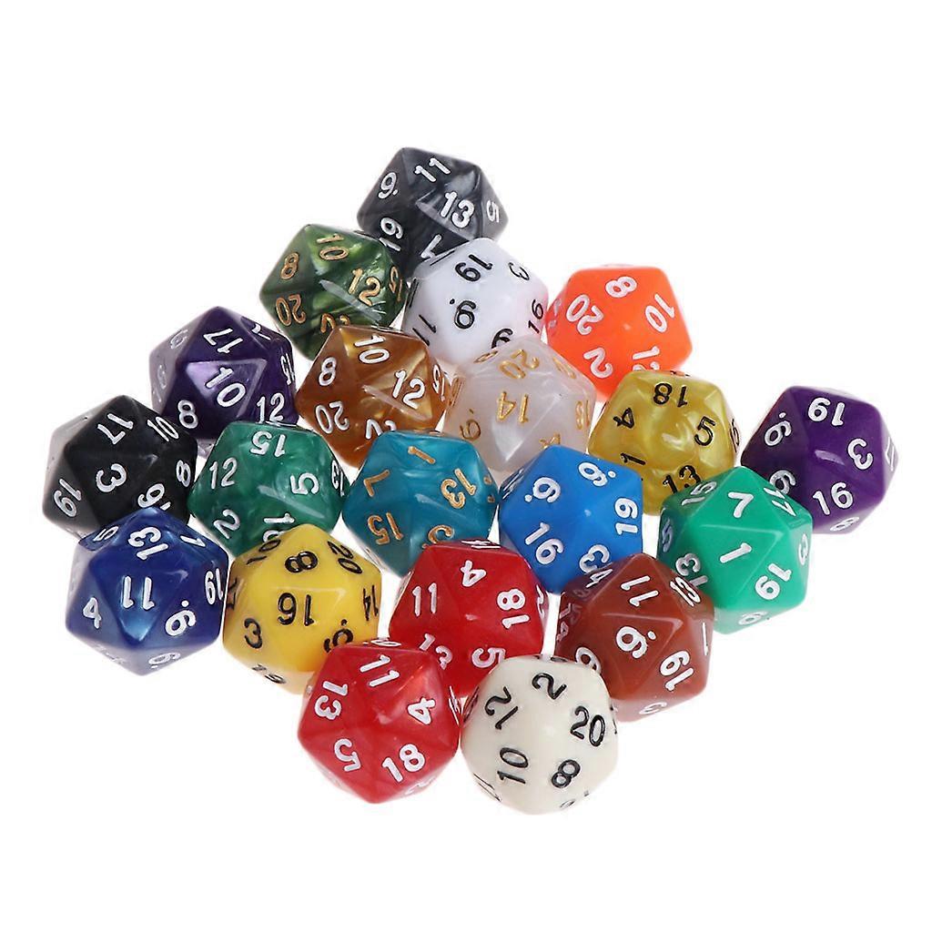 20pcs Multicolor Acrylic Cube Dice Beads multiaspect Portable Table Games Toy Multi