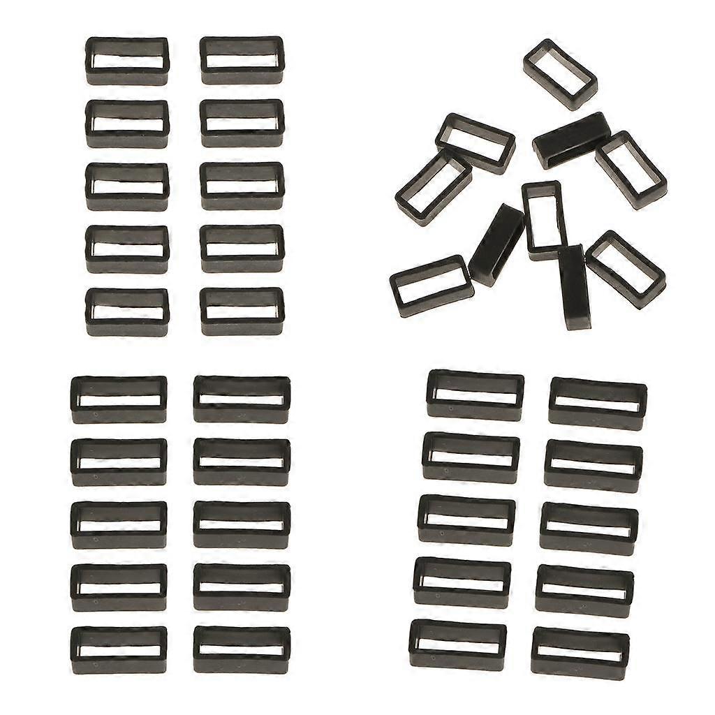 20Pcs 18mm + 20x 20mm Silicone Watch Strap Loops Watch Strap Keeper Loop