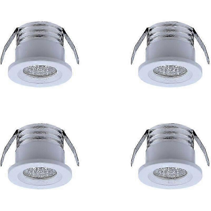 4-Pack Mini Recessed LED Spotlights, 3W Warm White