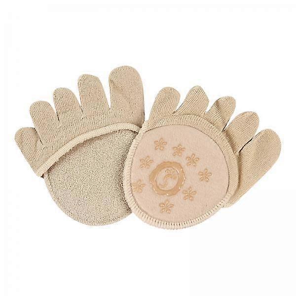 2xInvisible Half Socks Silicone Separated Socks Forefoot Socks Beige Full Toe