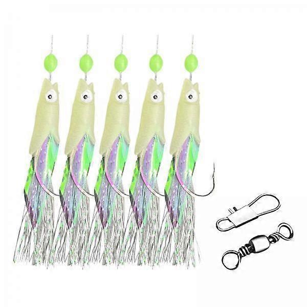 6x5pcs Fishing Fishing Rigs String Hook Flash Luminous String Hook Sea Fishhooks