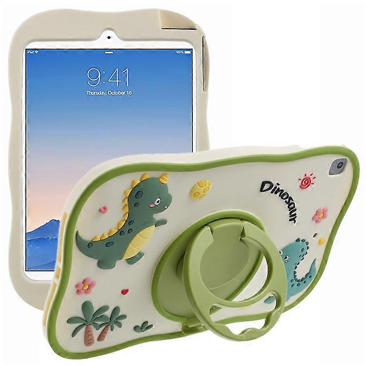 Compatible For iPad 9.7-inch (2017) / (2018) / iPad Air (2013) / Air 2 Case PC+Silicone Rotary Kickstand Dinosaur Tablet Cover