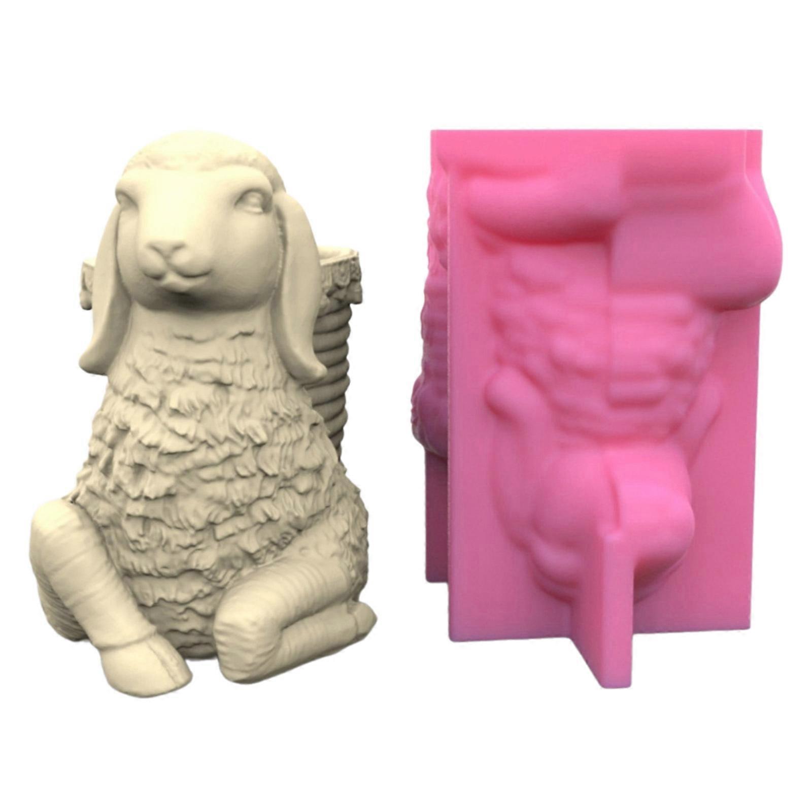 ייחודי סיליקון תבניות S 3D עציץ תבניות כבשים בצורת DIY עט מחזיק תבניות עבור DIY עסיסי אדניות ומחזיק עט