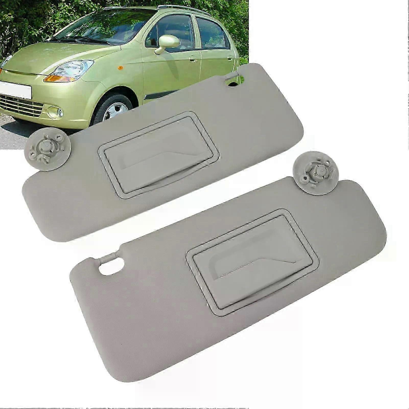 1 Pair Car Sun Visor Uv Blocking Gray Left Right Sun Visor With Mirror For Sonic 2012 2020