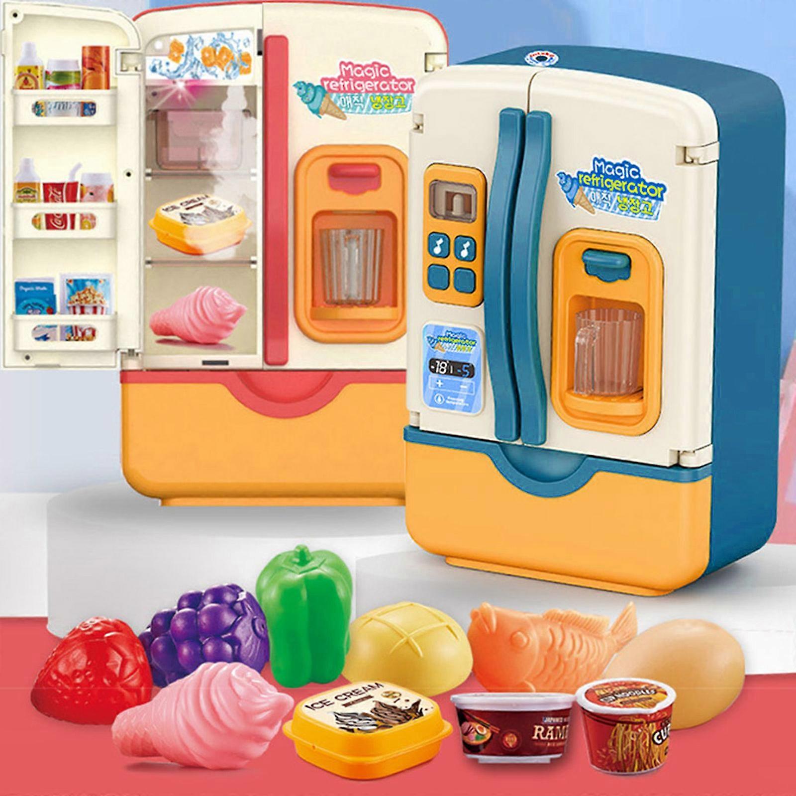 1Set Simulated Refrigerator with Steam Light Ice-Making Scene Pretend for Play Interactive & Educational Household Appli  Red