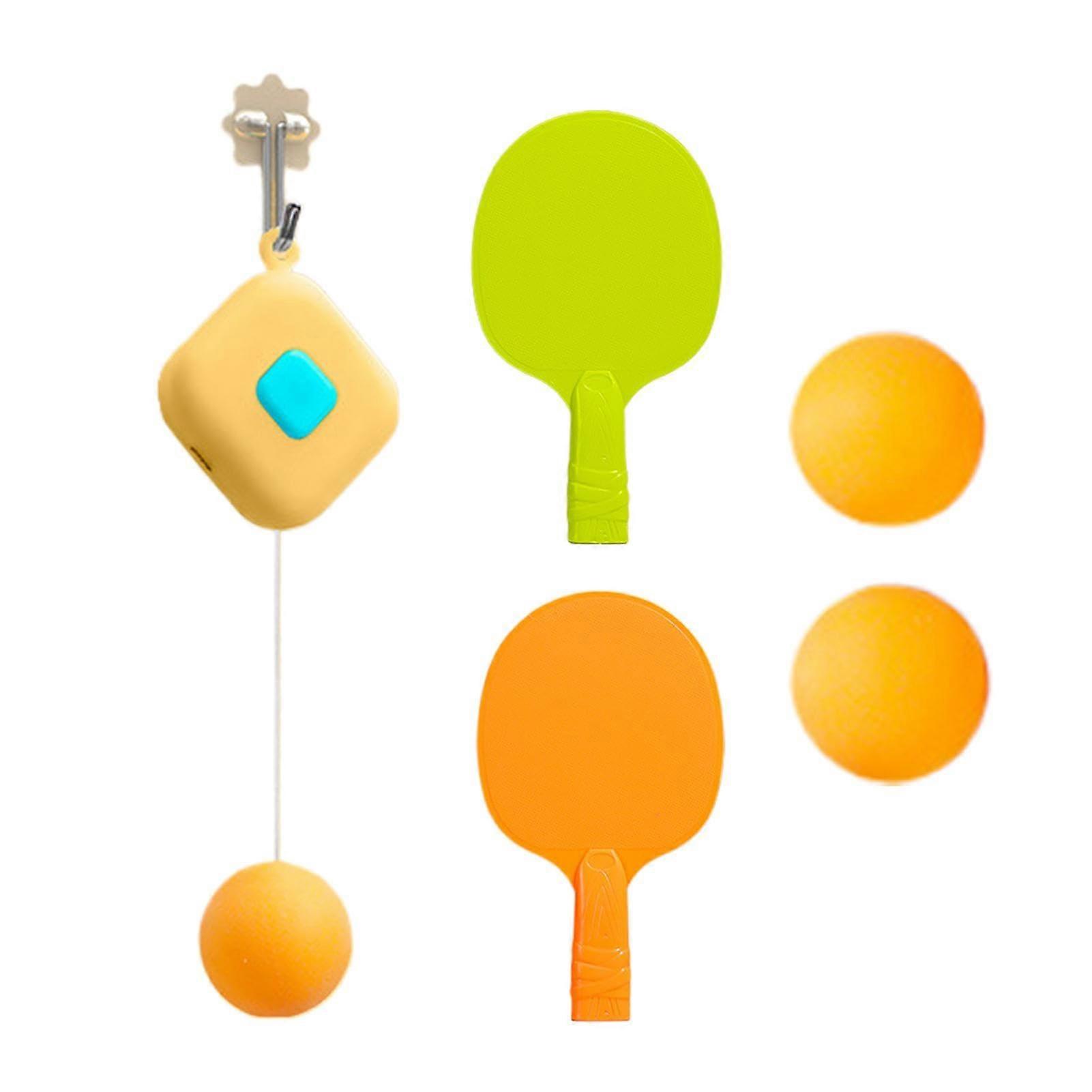 Table Tennis Training Device Door Pong Trainer For Kids, Suspension Door Pong Game, Portable, Yellow