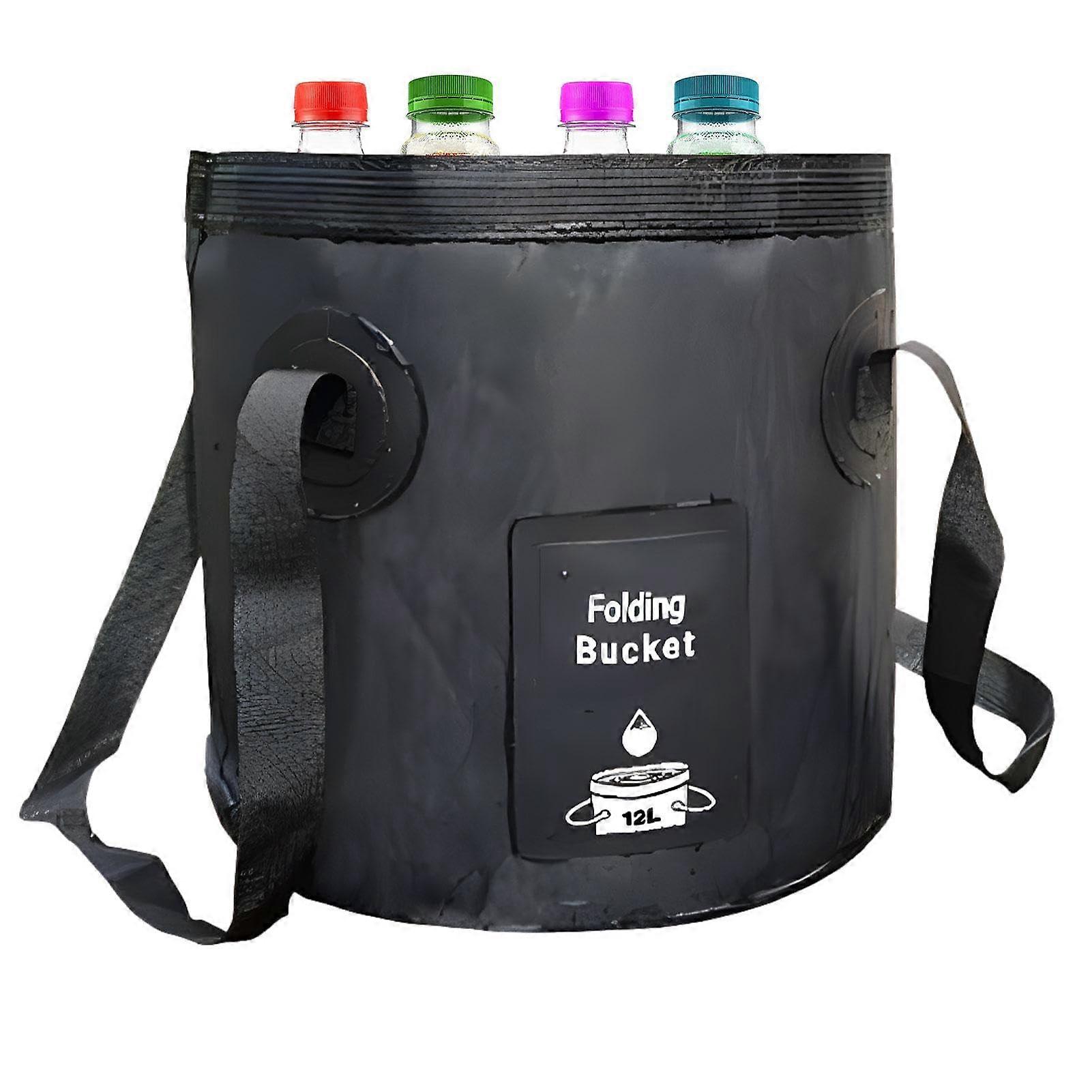Foldable Camping Bucket, Collapsible, Leakproof Storage with Handle