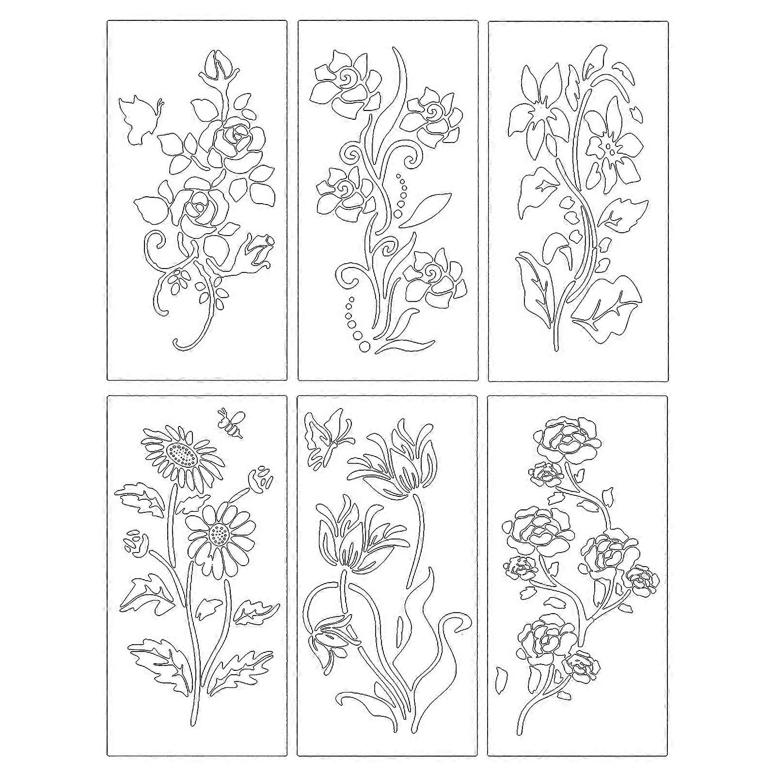 6PCS DIY Scrapbook Fast Draw Stencil DIY Small Drawing Template Stencil