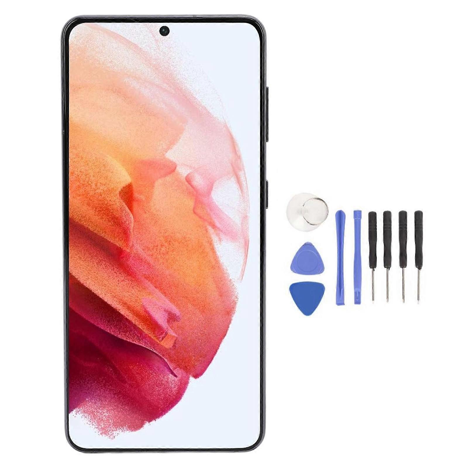 LCD Display Screen Assembly Replacement for Galaxy S21 5G SM-G991B DS 6.2inch Touch Digitizer Screen with Frame Toolkits Black